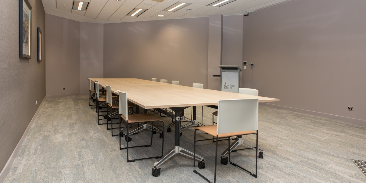 The facility offers a suite of rooms to host everything from small meetings to large presentations